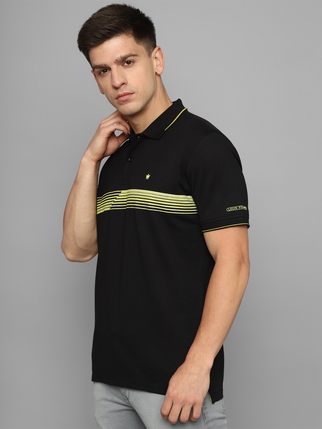

Louis Philippe Polo Collar Short Sleeves T-shirt, Black