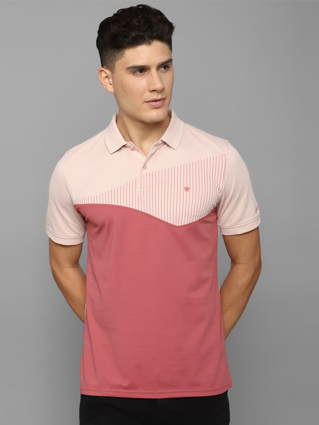 

Louis Philippe Colourblocked Polo Collar Short Sleeves T-shirt, Peach