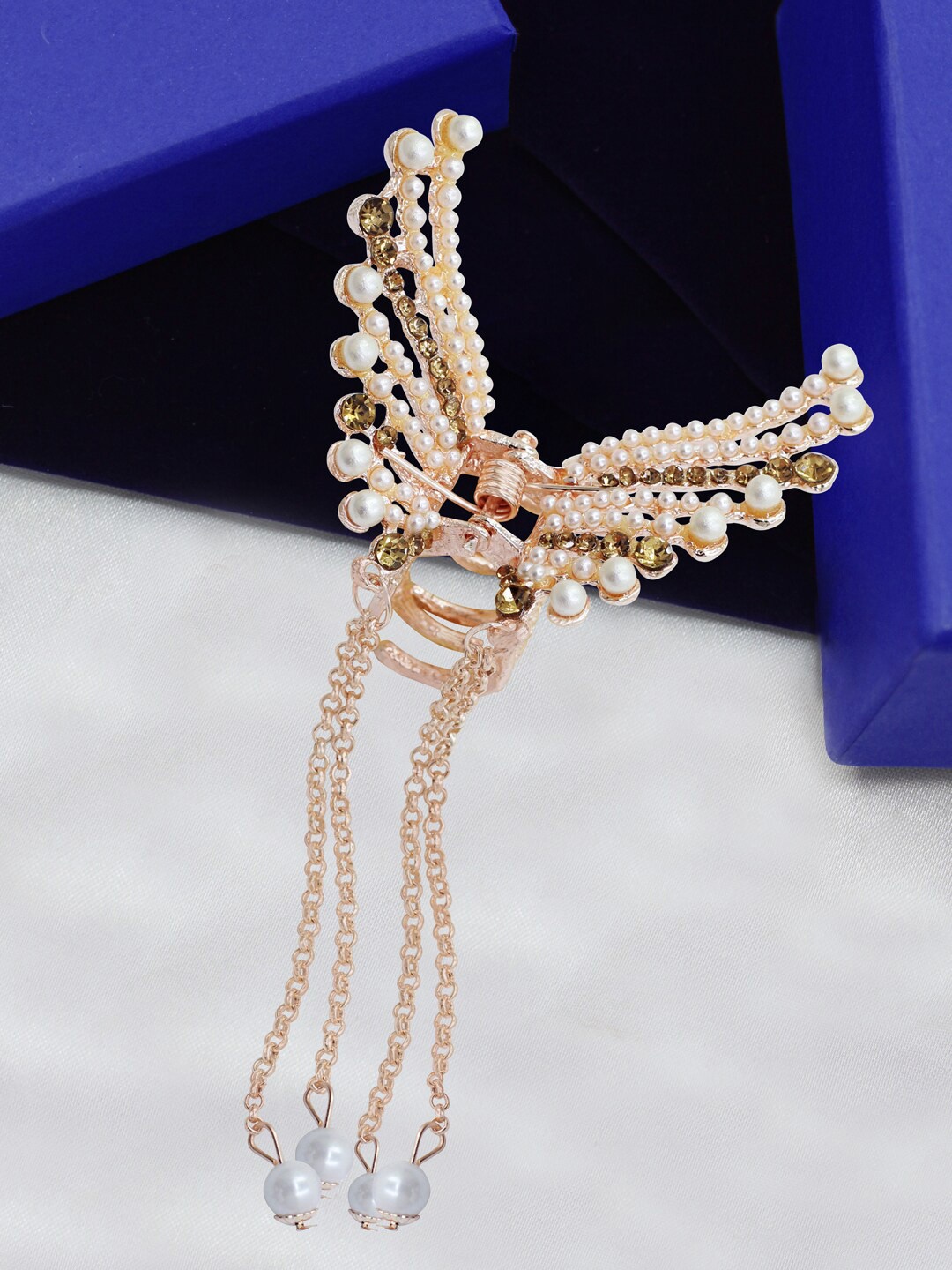 

SAIYONI Women Embellished Claw Clip, Rose gold