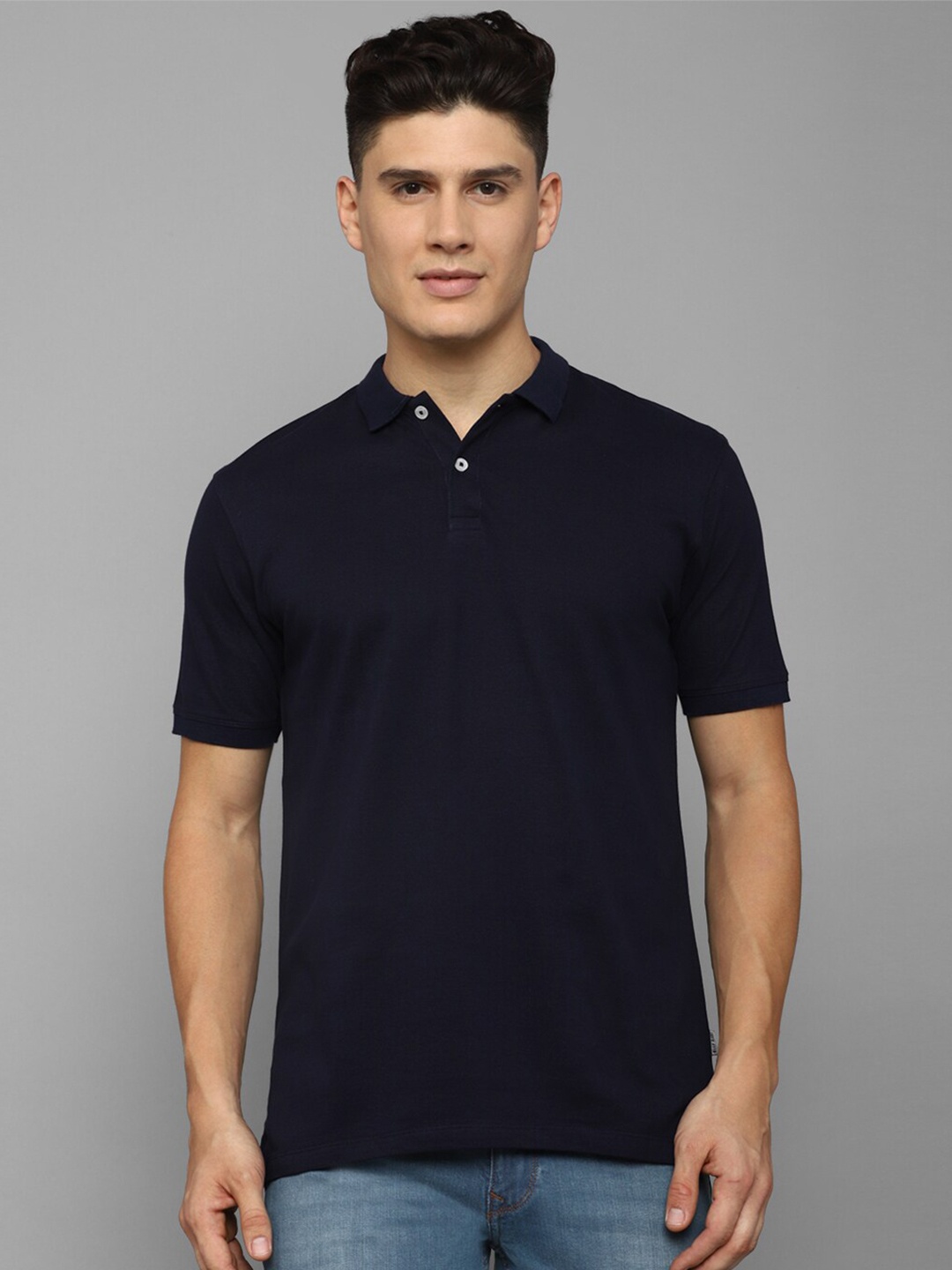 

Louis Philippe Jeans Polo Collar Slim Fit Pure Cotton T-shirt, Navy blue