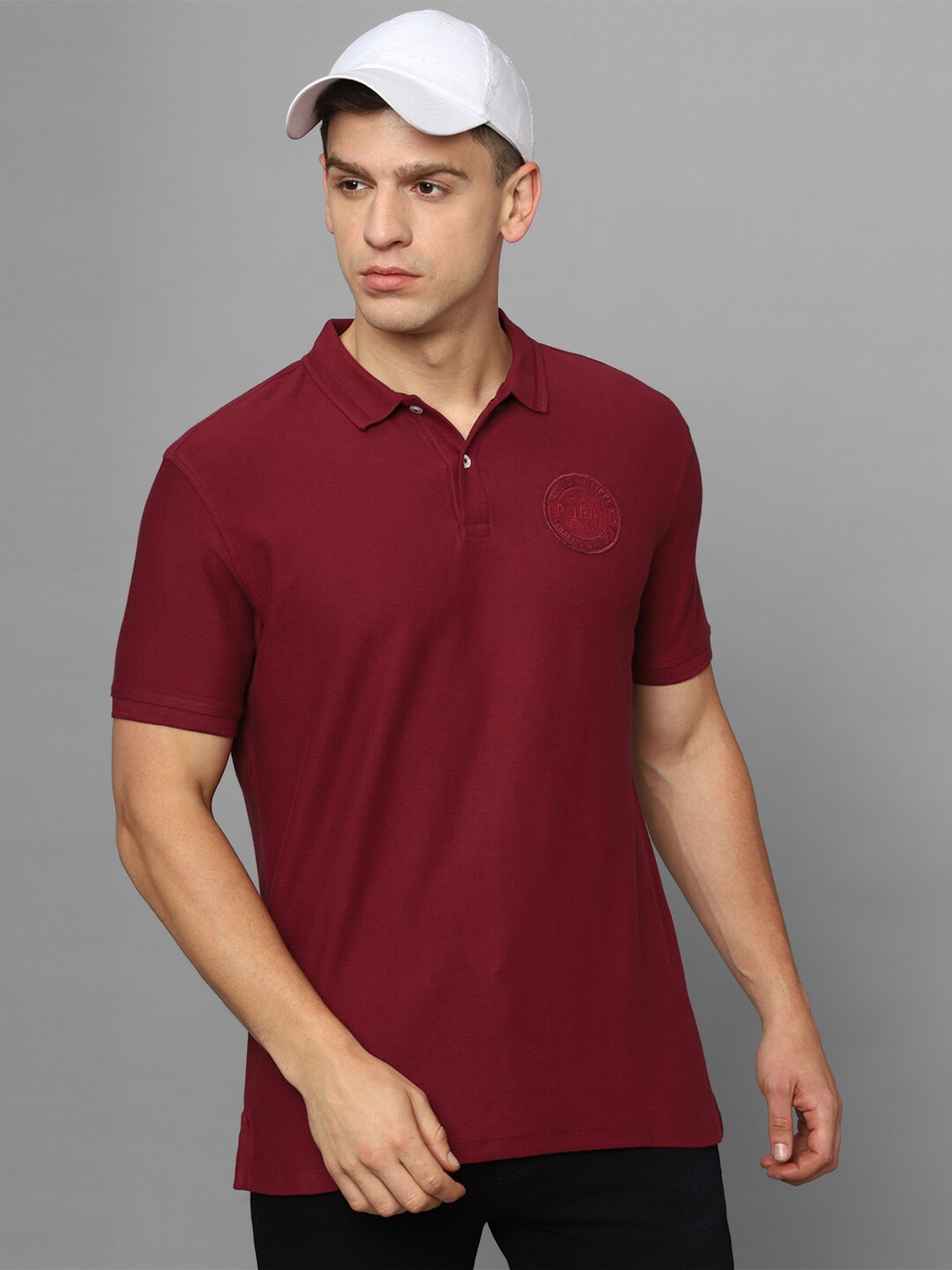 

Louis Philippe Jeans Polo Collar Pure Cotton Slim Fit T-shirt, Maroon