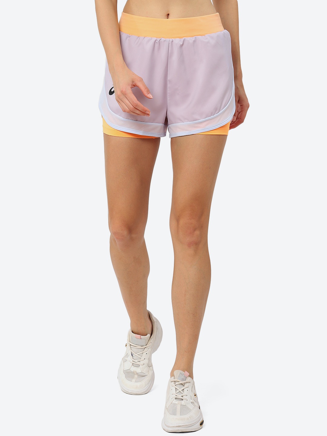 

ASICS Women MATCH Mid-Rise Sports Shorts, Purple