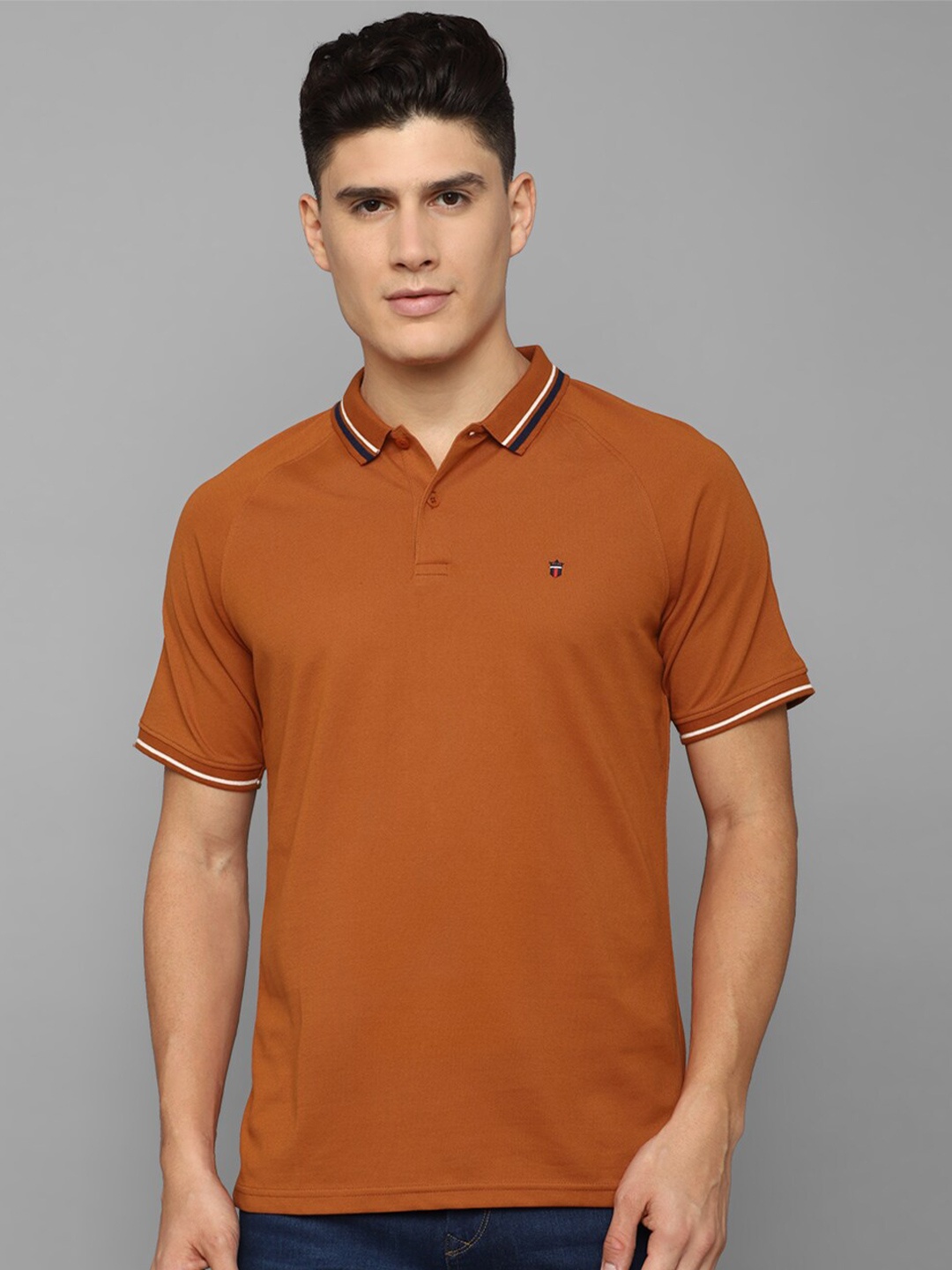 

Louis Philippe Sport Collar Short Sleeves Slim Fit T-shirt, Orange