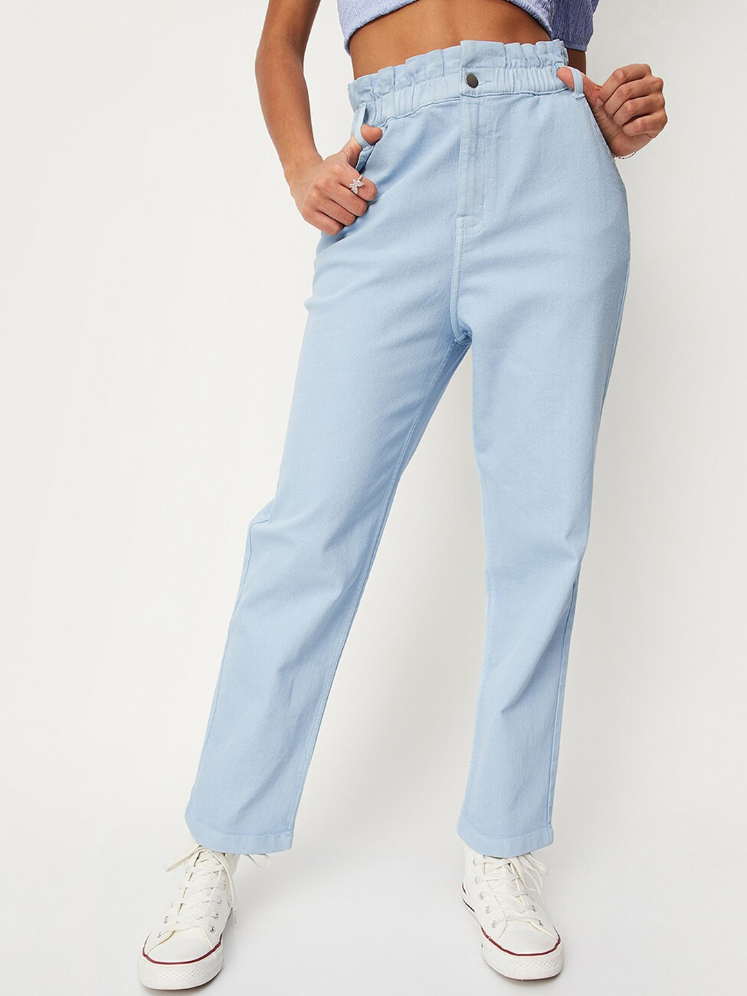 

max Women Pleated Trousers, Blue