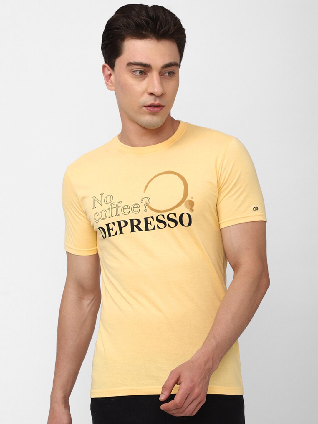 

Peter England Casuals Typography Printed Slim Fit T-shirt, Yellow