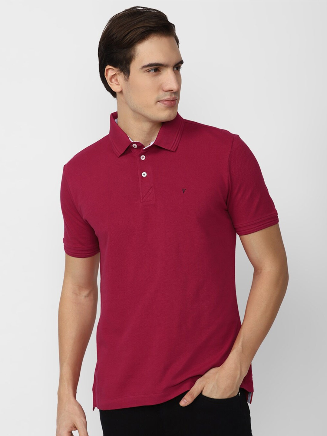 

Van Heusen Sport Polo Collar Pure Cotton Slim Fit T-shirt, Maroon