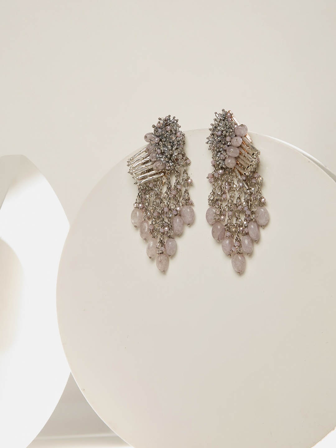 

D'oro Gold-Plated Contemporary Drop Earrings, Purple