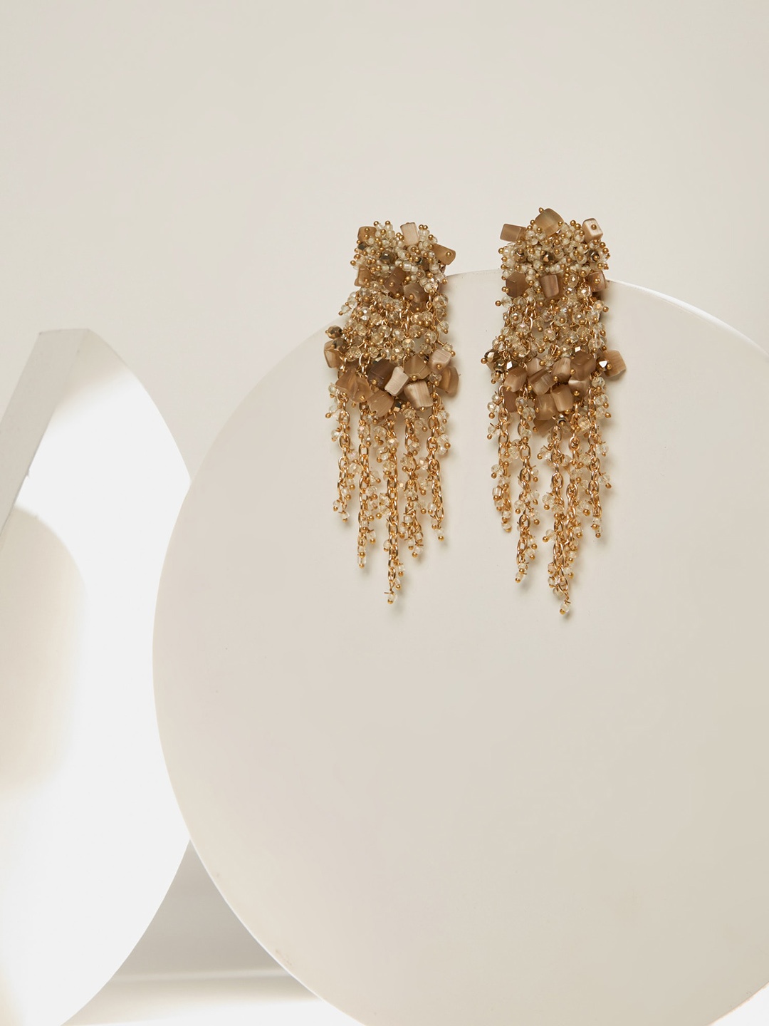 

D'oro Gold-Plated Contemporary Drop Earrings