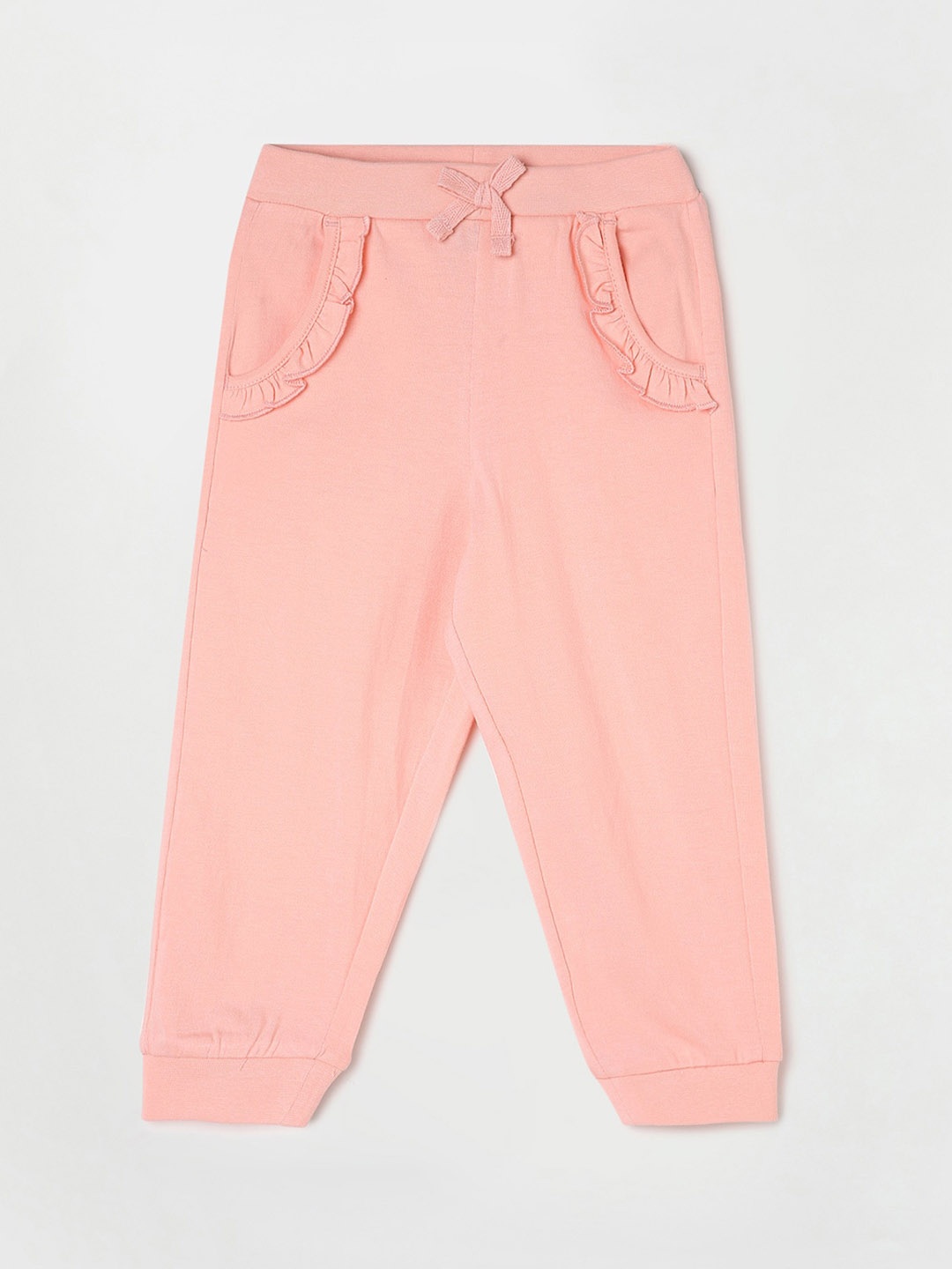 

Juniors by Lifestyle Girls Ruffle Detailed Pure Cotton Joggers, Peach