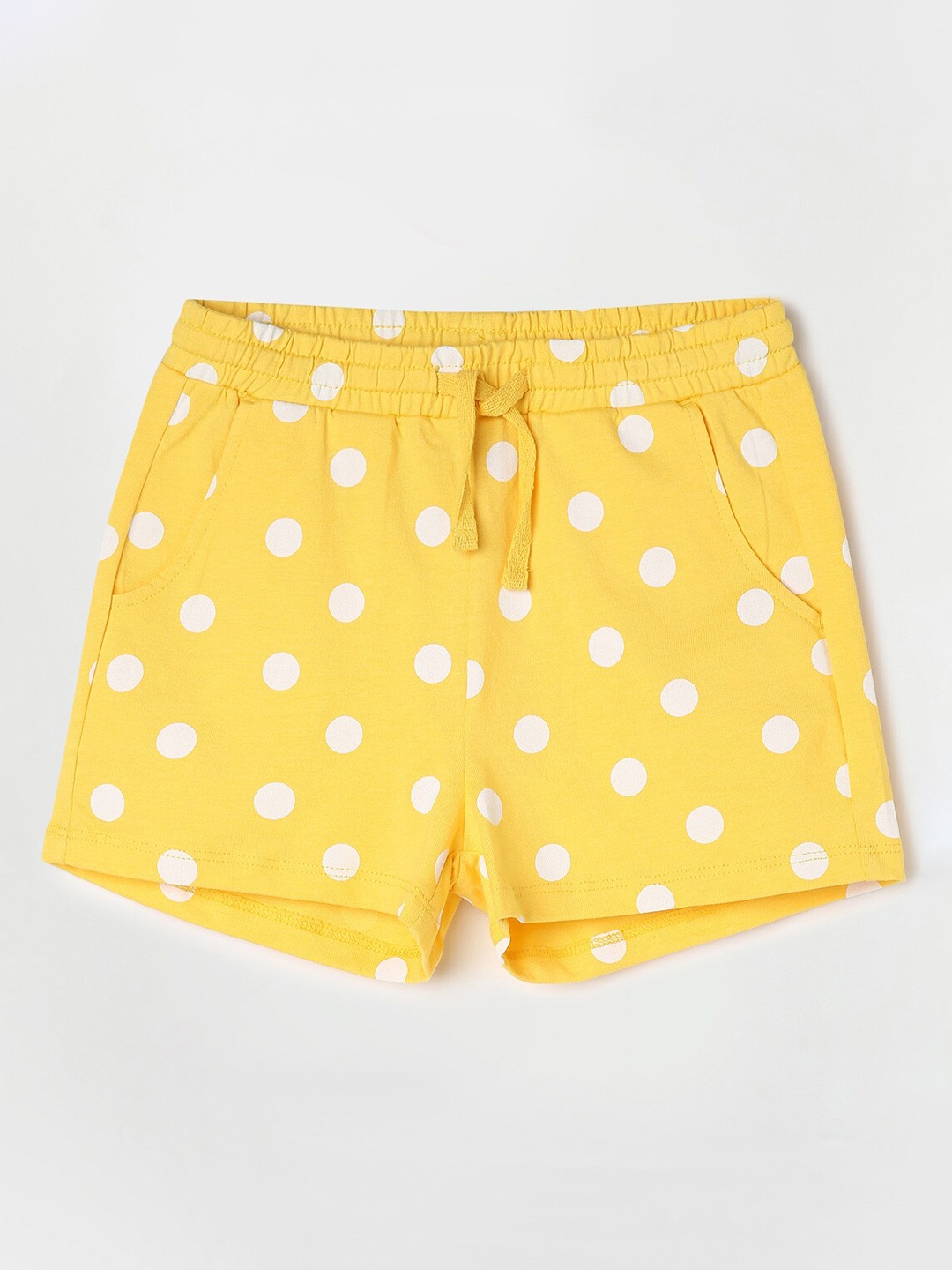 

Fame Forever by Lifestyle Girls Mid-Rise Printed Pure Cotton Shorts, Yellow