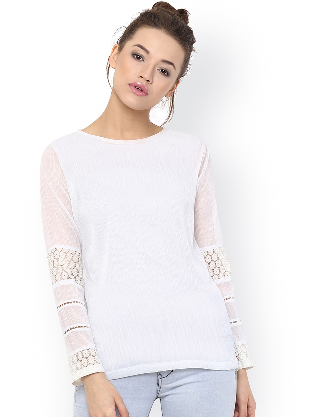 

Miss Chase Women Off-White Solid Top
