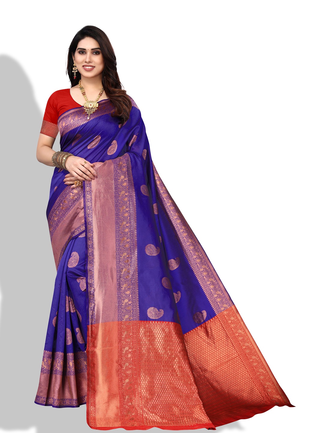 

AA-HA!! Ethinic Woven Design Zari Banarasi Saree, Blue