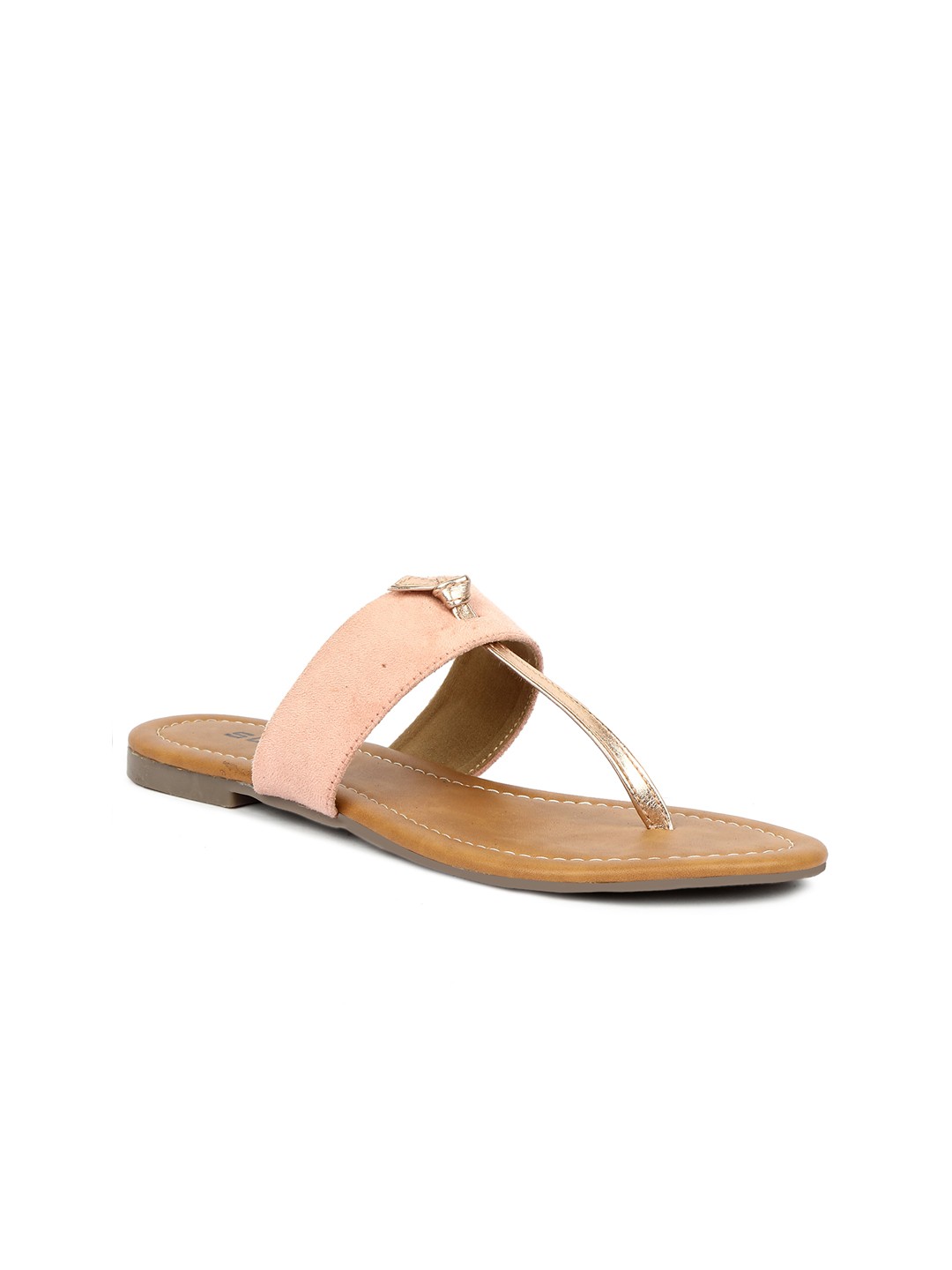 

SOLES Women Open Toe T-Strap Flats, Pink
