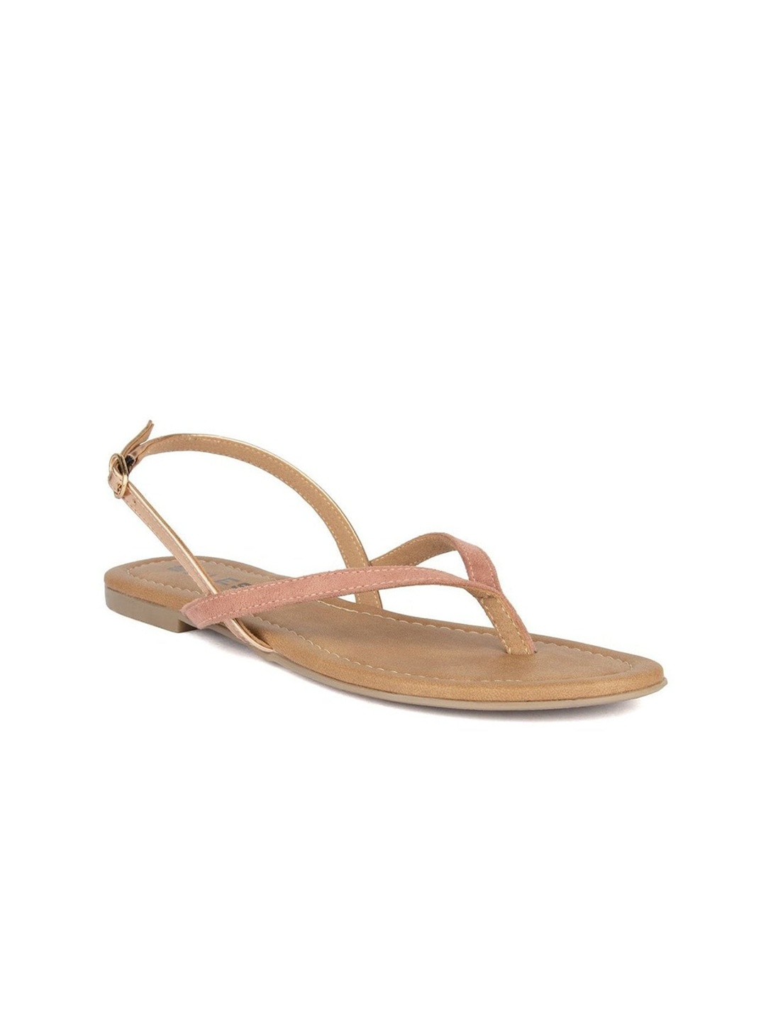 

SOLES Women Open Toe Flats With Backstrap, Pink
