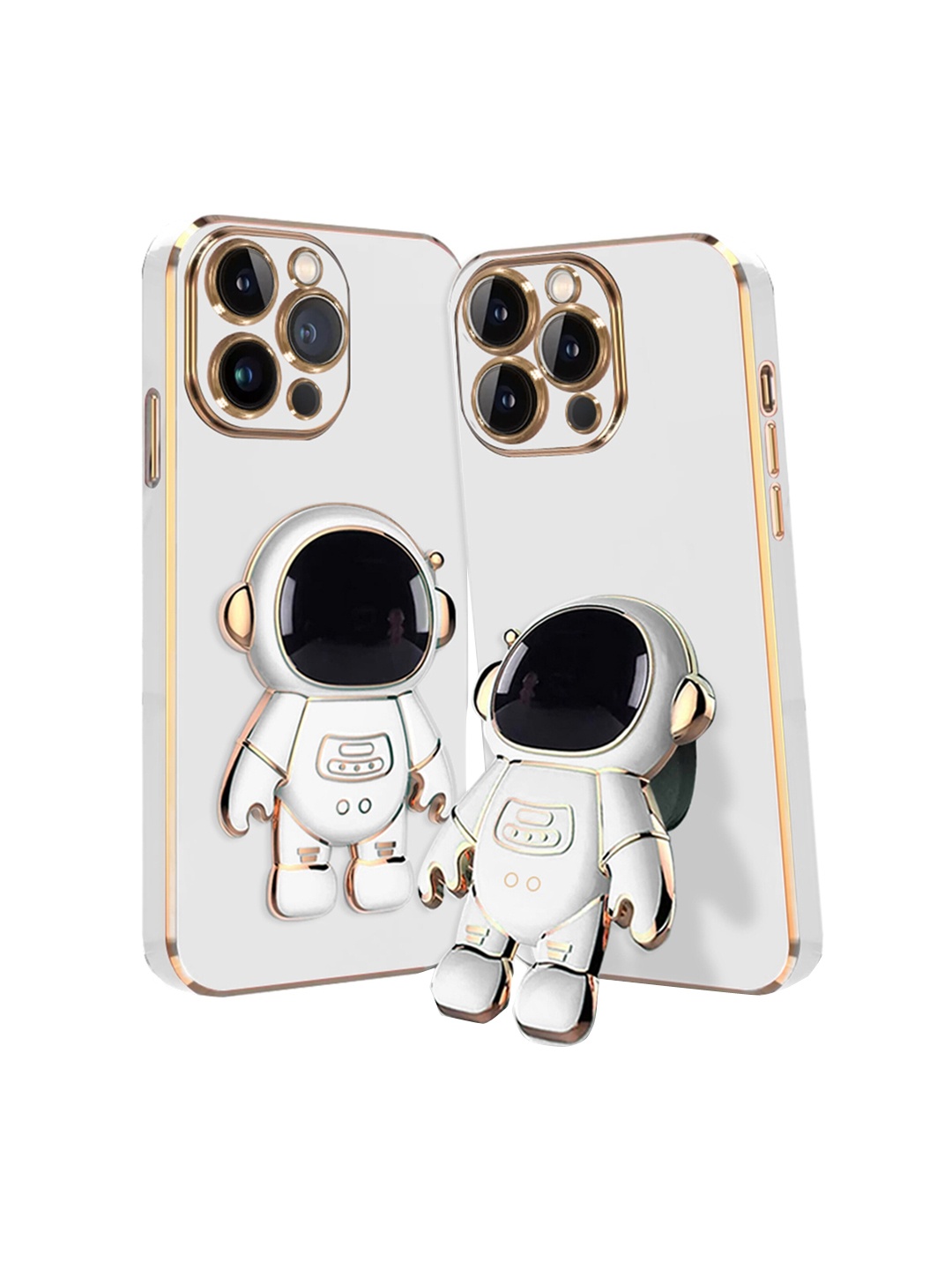 

Karwan iPhone 14 Pro Phone Back Case With Astronaut Holster Stand, White