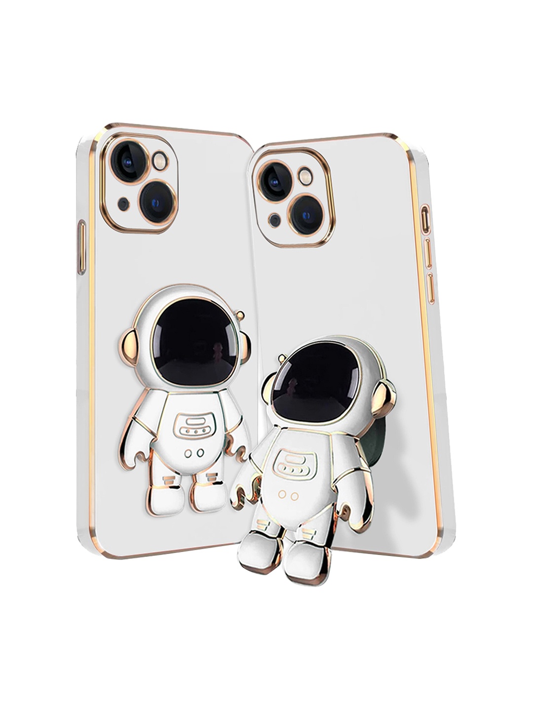 

Karwan iPhone 14 Plus Phone Back Case With Astronaut Holster Stand, White