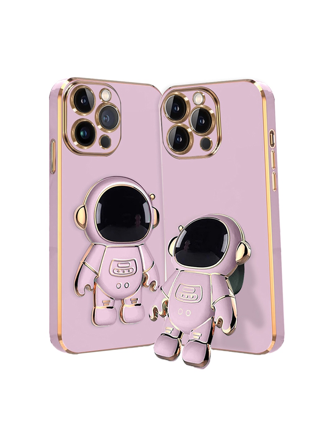 

Karwan iPhone 14 Pro Phone Back Case With Astronaut Holster Stand, Purple