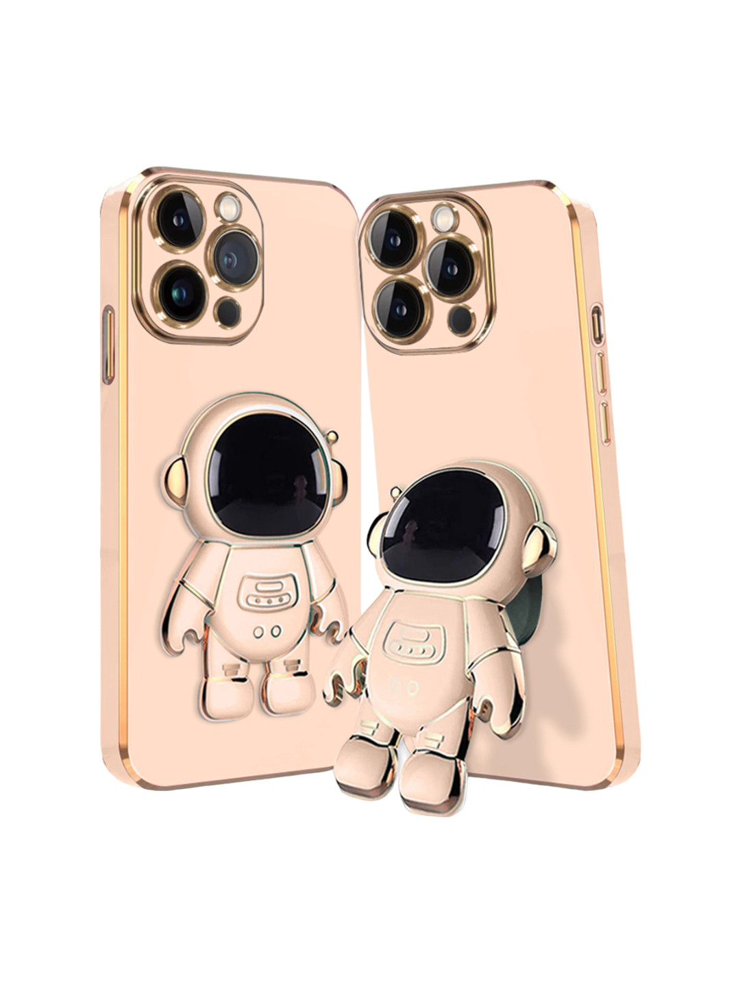 

Karwan iPhone 13 Pro Phone Back Case With Astronaut Holster Stand, Pink