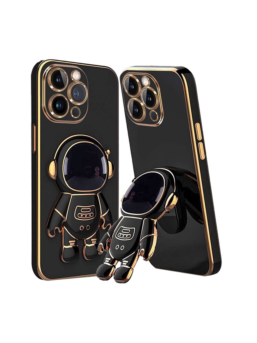 

Karwan iPhone 12 Pro Phone Back Case With Astronaut Holster Stand, Black