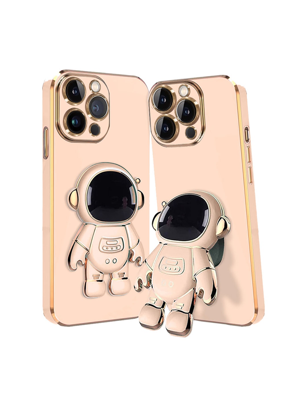 

Karwan iPhone 12 Pro Max Phone Back Case With Astronaut Holster Stand, Pink