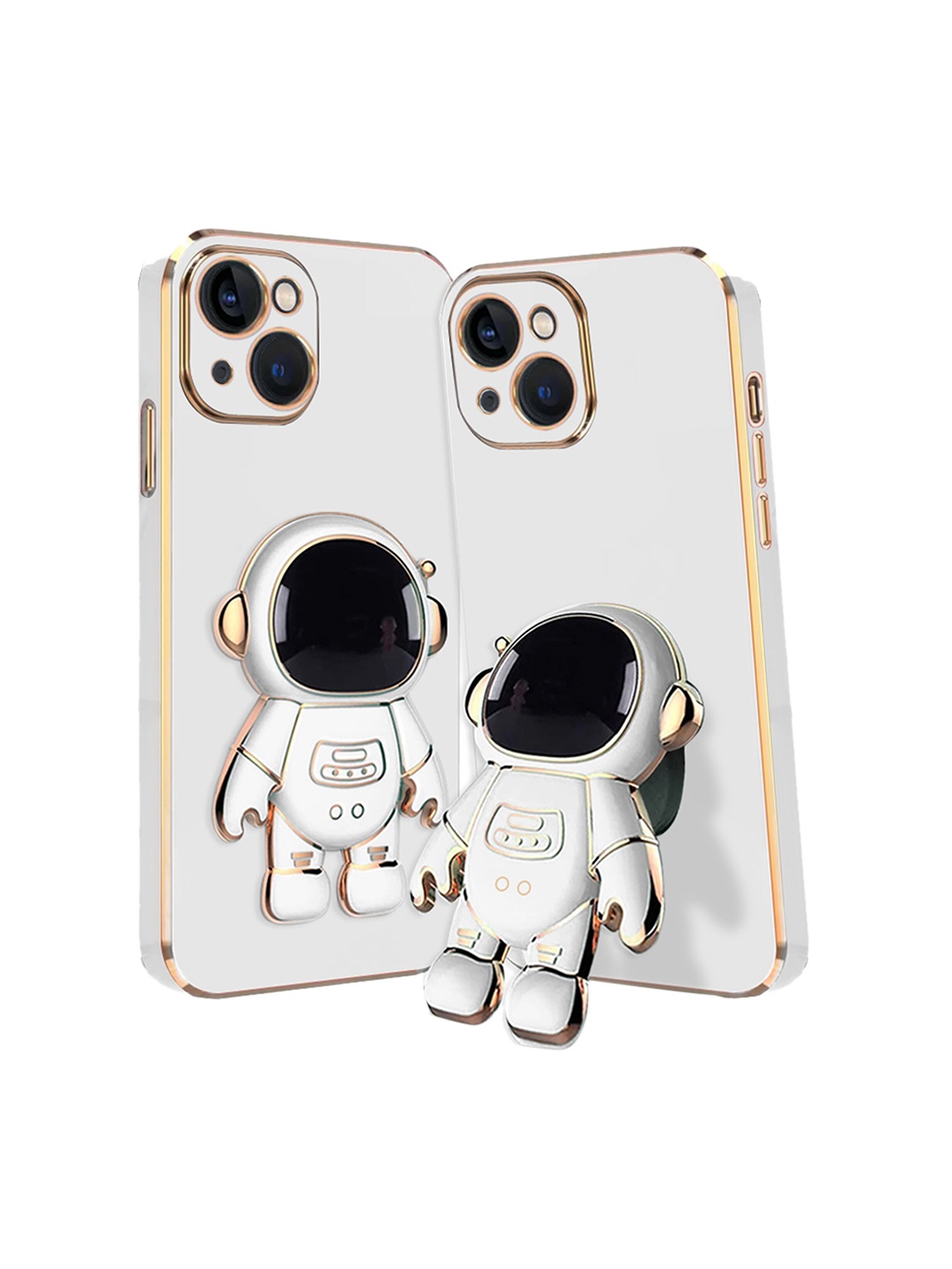 

Karwan iPhone 13 Phone Back Case With Astronaut Holster Stand, White