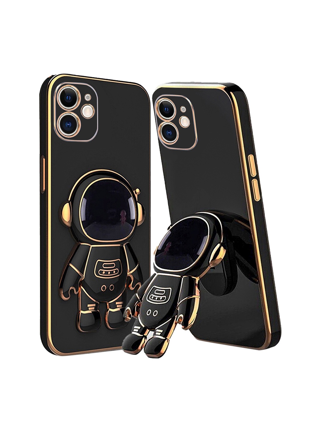 

Karwan iPhone 12 Phone Back Case With Astronaut Holster Stand, Black