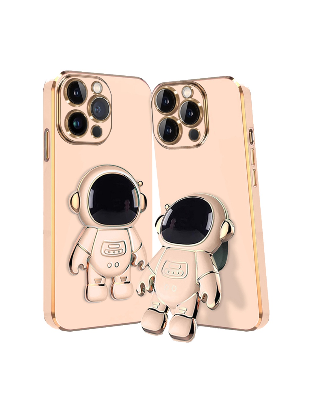 

Karwan iPhone 14 Pro Max Phone Back Case With Astronaut Holster Stand, Pink