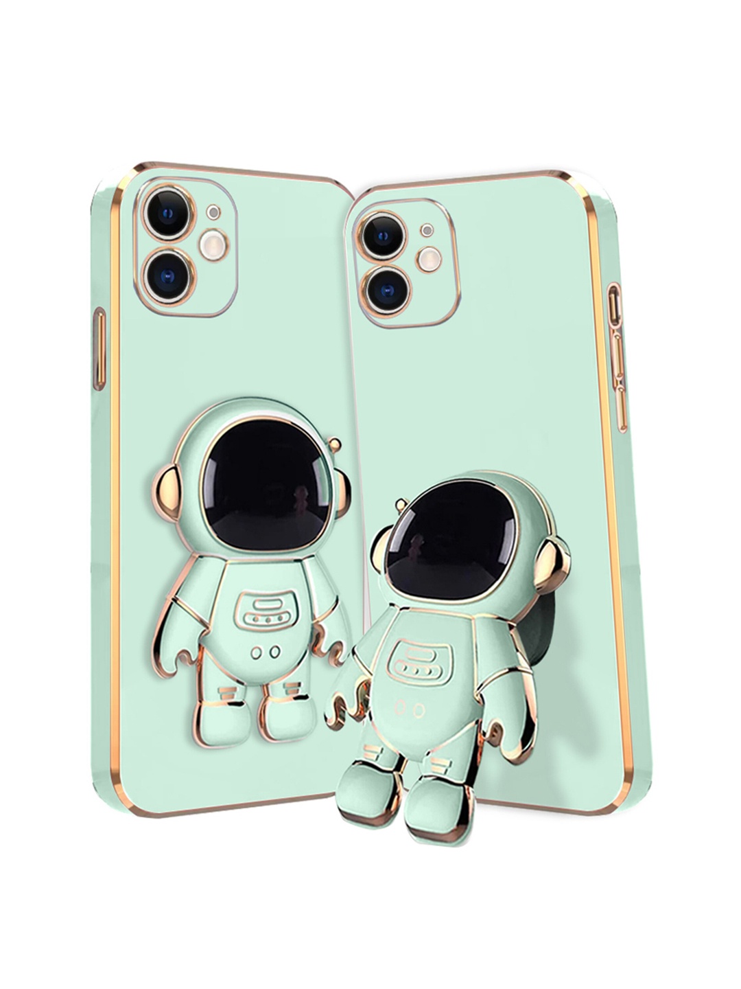 

Karwan iPhone 12 Phone Back Case With Astronaut Holster Stand, Green