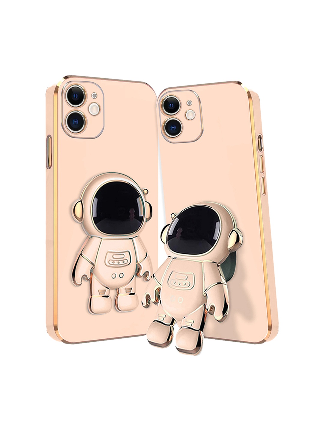 

Karwan iPhone 11 Phone Back Case With Astronaut Holster Stand, Pink