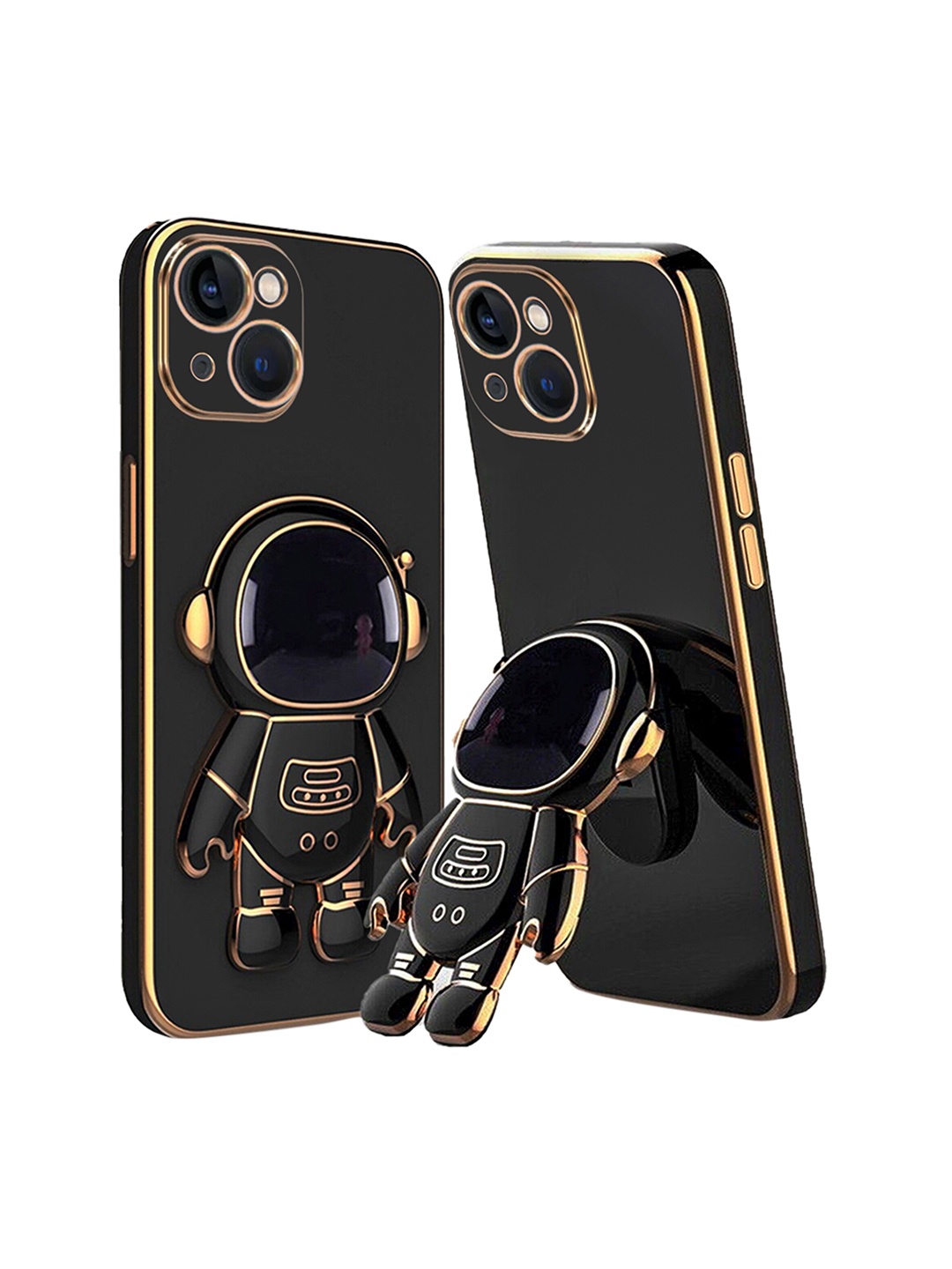 

Karwan iPhone 14 Phone Back Case With Astronaut Holster Stand, Black