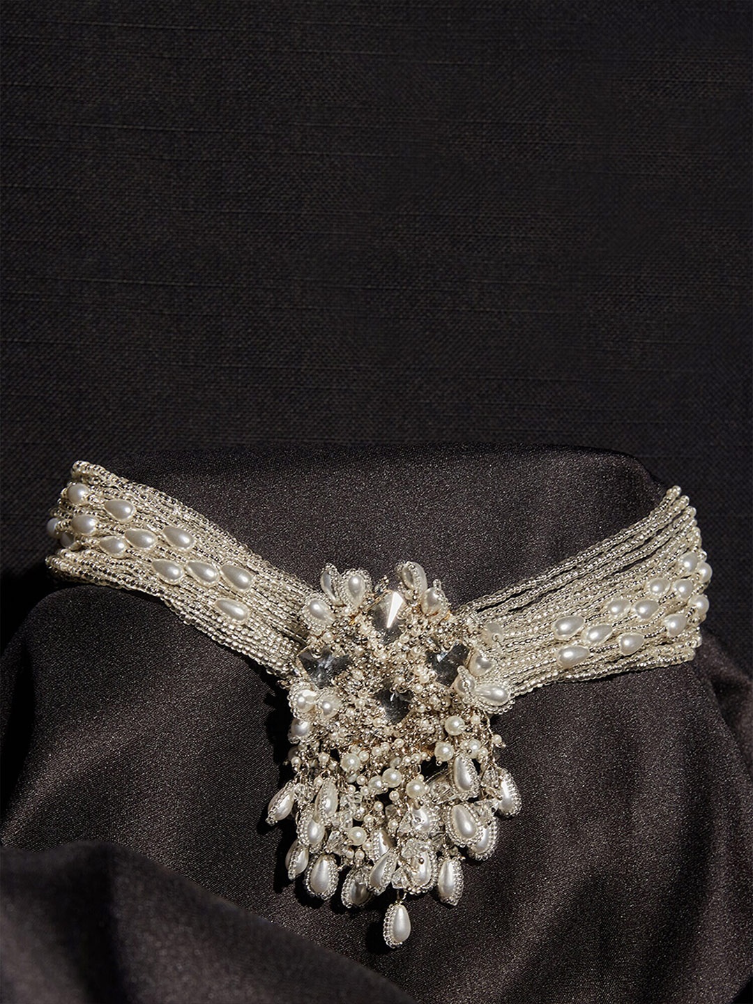 

D'oro Silver-Plated Beaded Choker Necklace