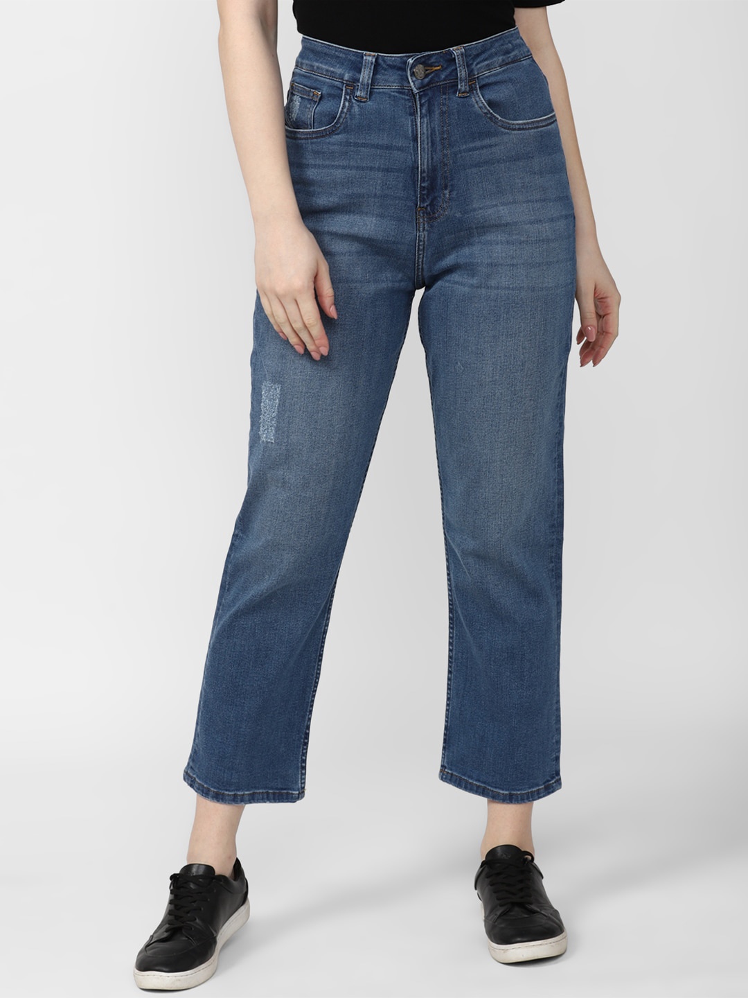 

Van Heusen Woman Mid-Rise Low Distress Light Fade Jeans, Blue