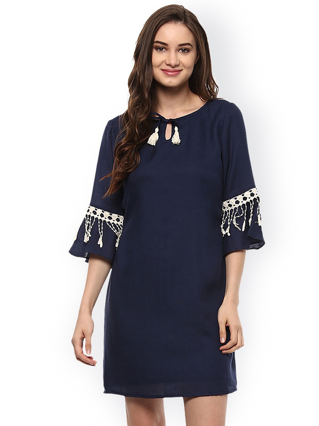 

Zima Leto Women Navy Blue Solid A-Line Dress