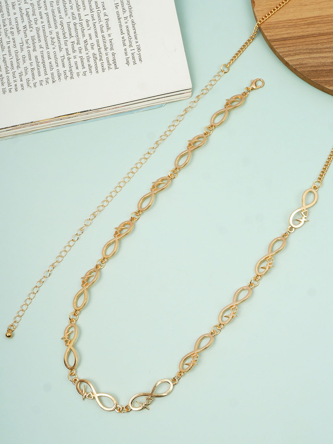 

Ferosh Infinity Links Belly Chain, Gold