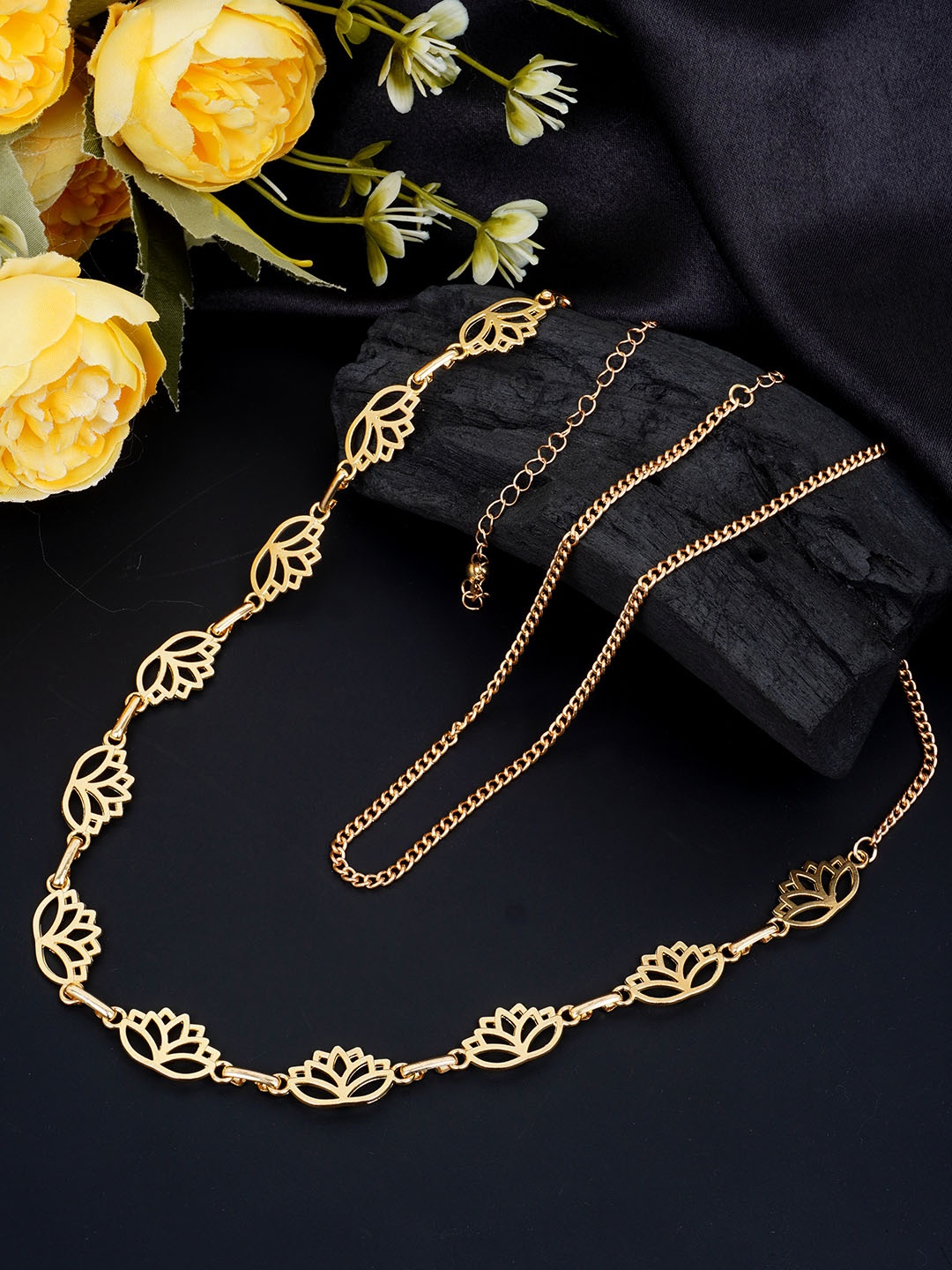 

Ferosh Gold-Plated Lotus Waist Chain