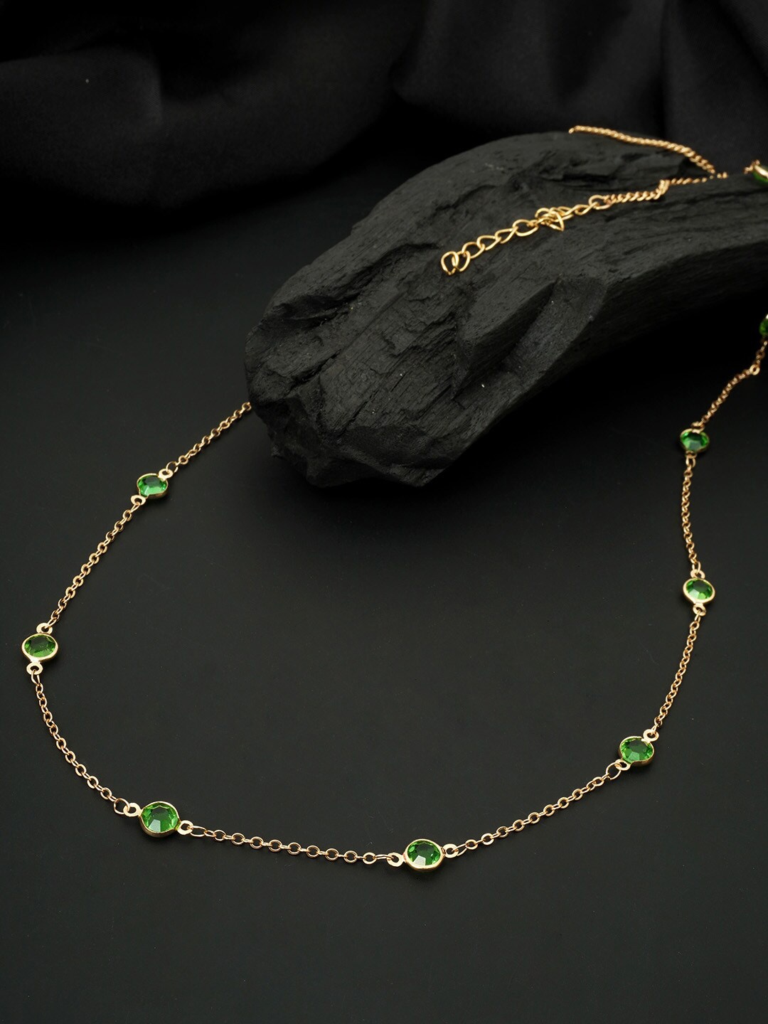 

Ferosh Crystal Studded Belly Chain, Gold