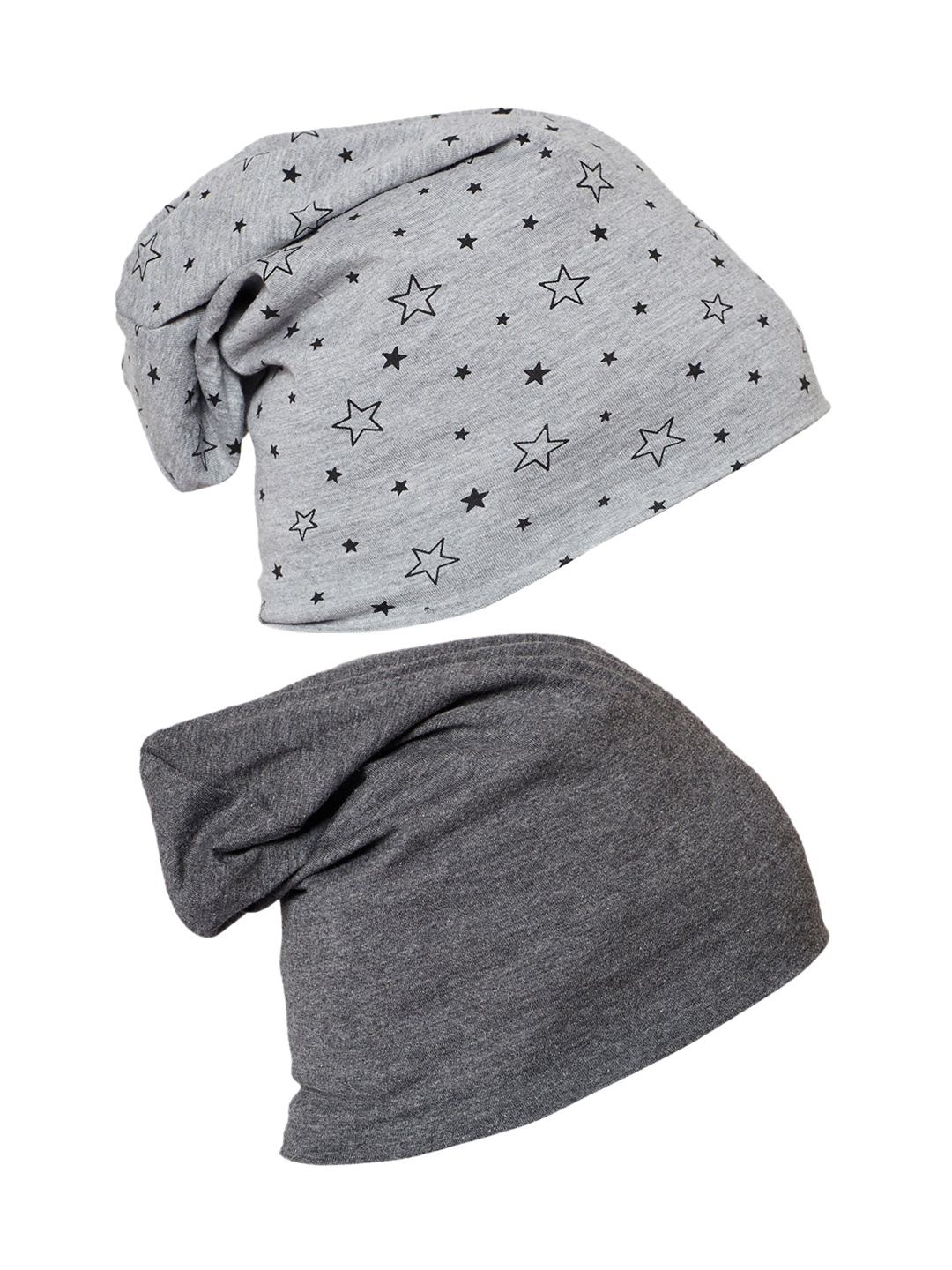 

MACK JONNEY Men Set of 2 Beanies, Grey