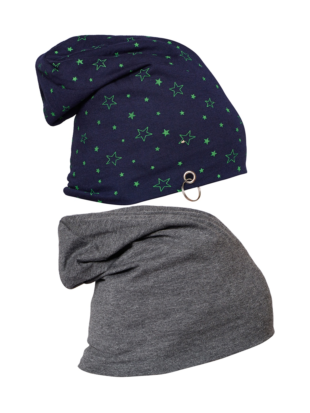 

MACK JONNEY Unisex Set of 2 Beanies, Grey