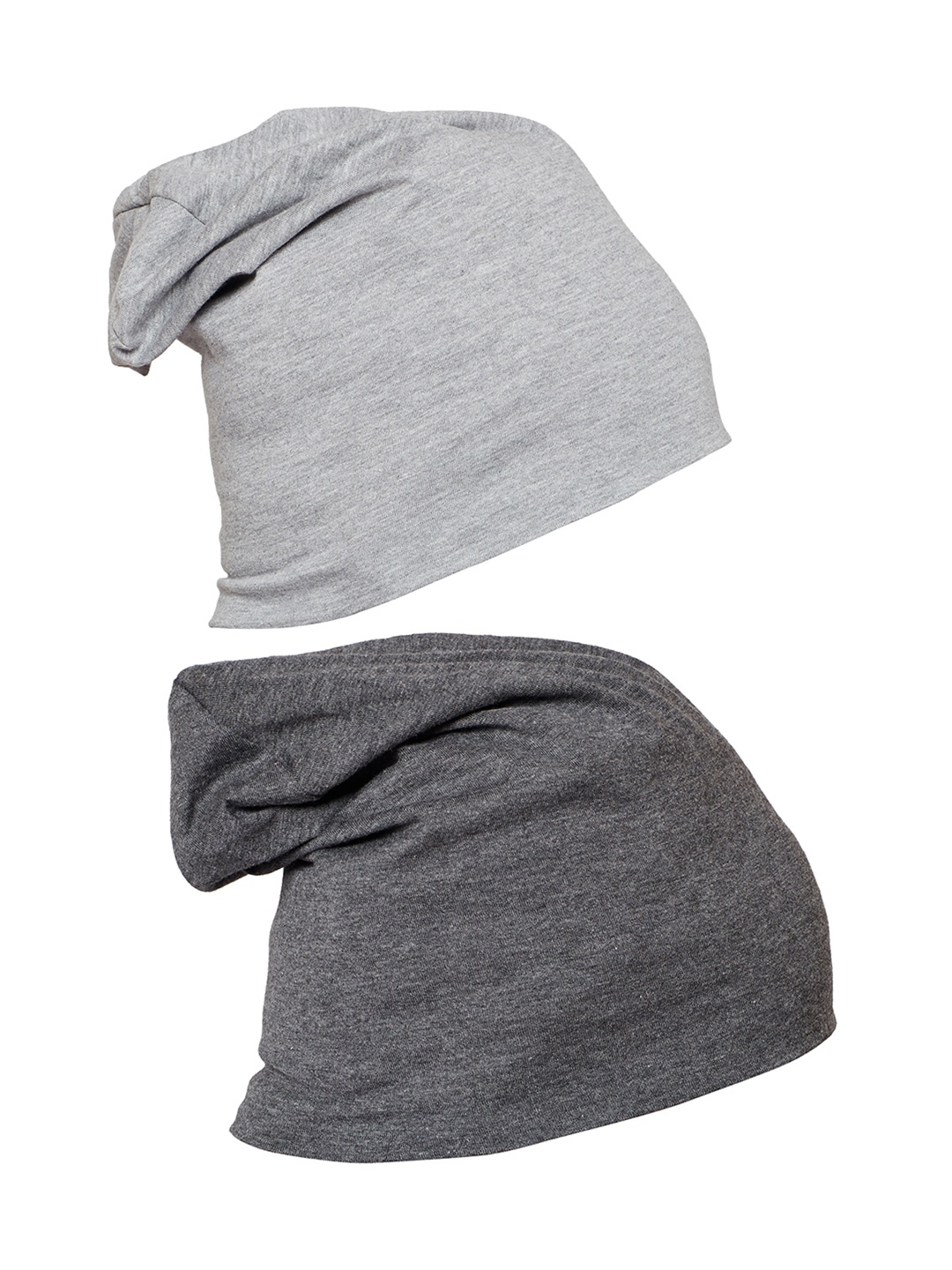 

MACK JONNEY Unisex Set of 2 Beanies, Grey melange