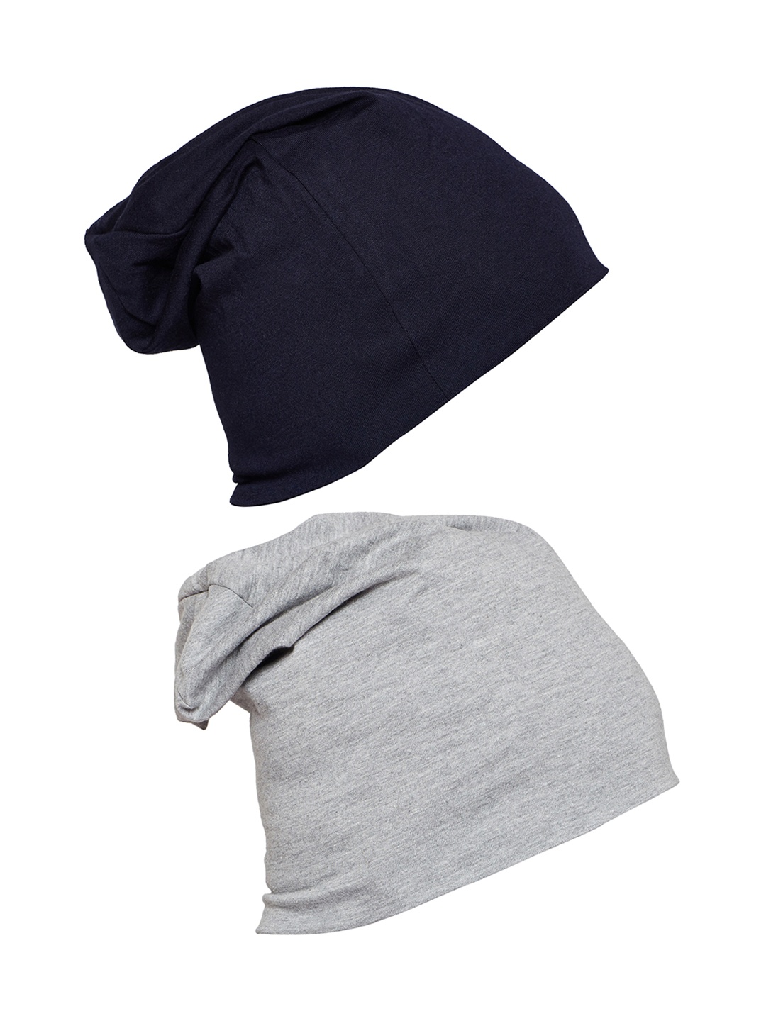 

MACK JONNEY Unisex Set of 2 Beanies, Grey melange