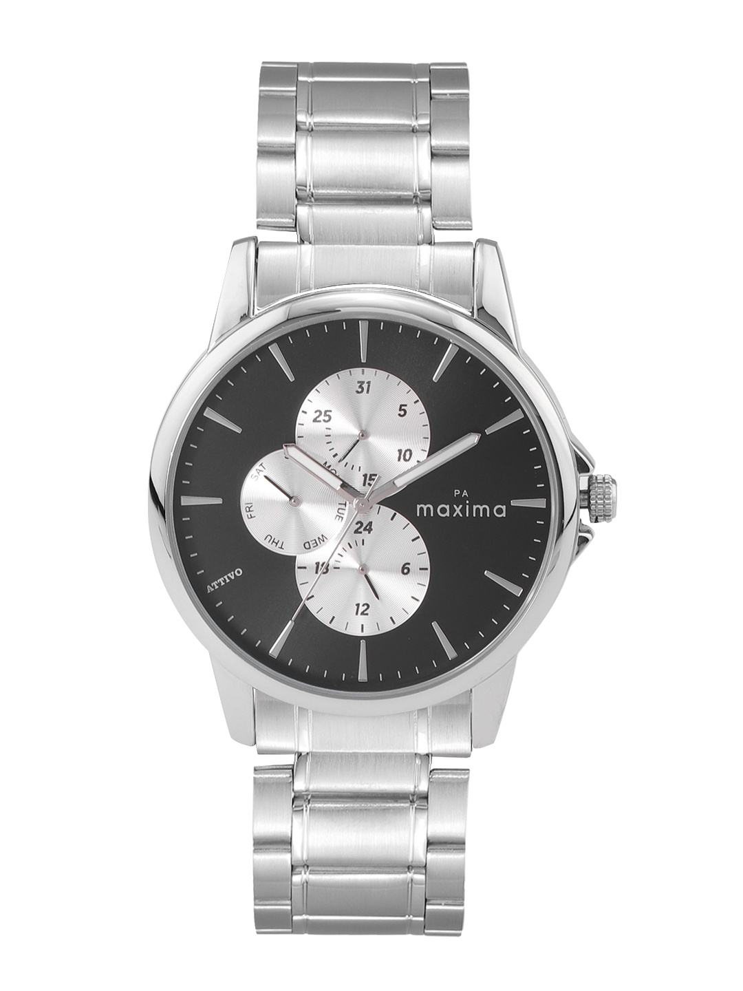 

maxima MenBracelet Style Straps Analogue Multi Function Watch 67130CMGI, Black