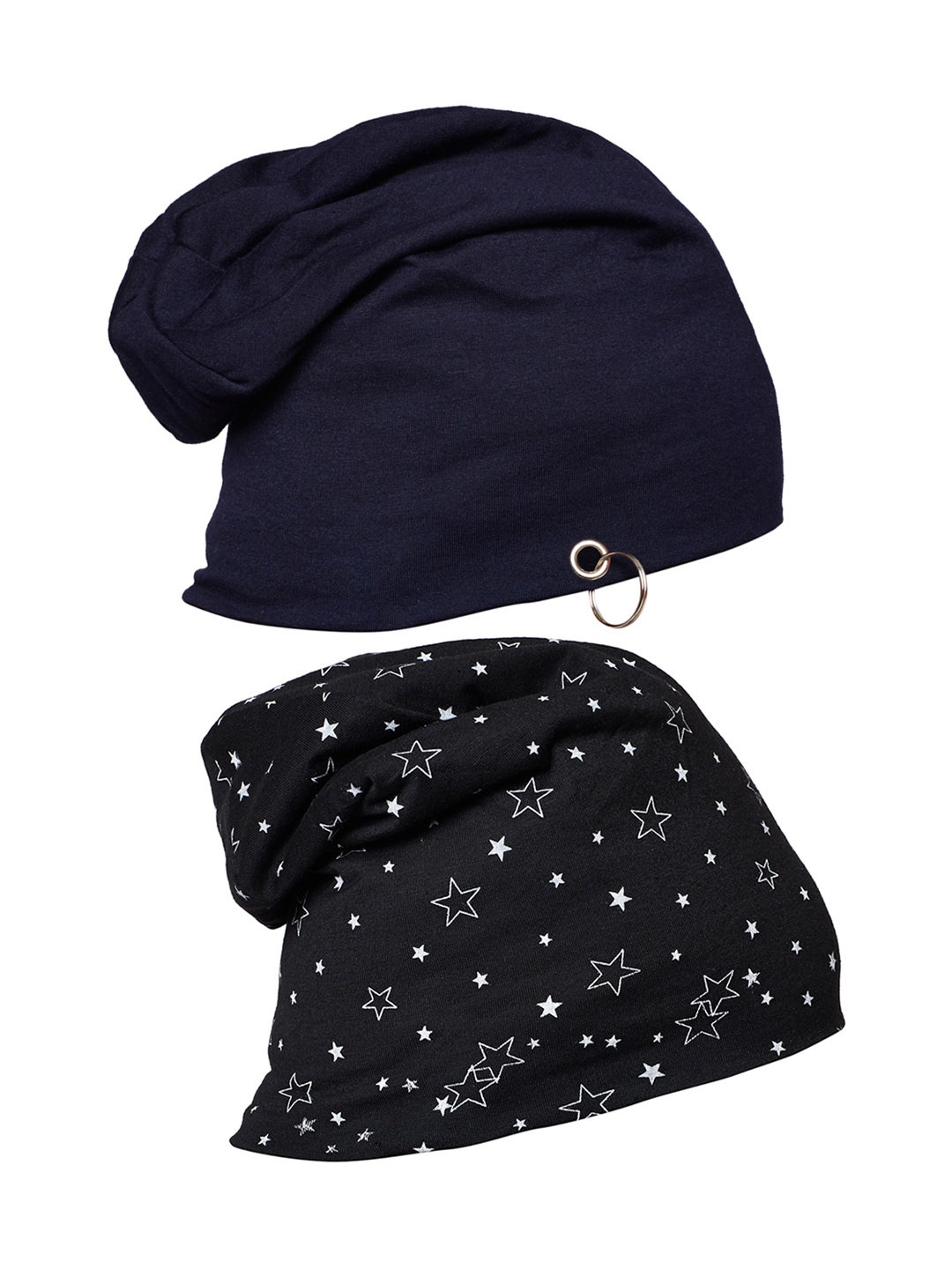 

MACK JONNEY Men Set of 2 Beanies, Black