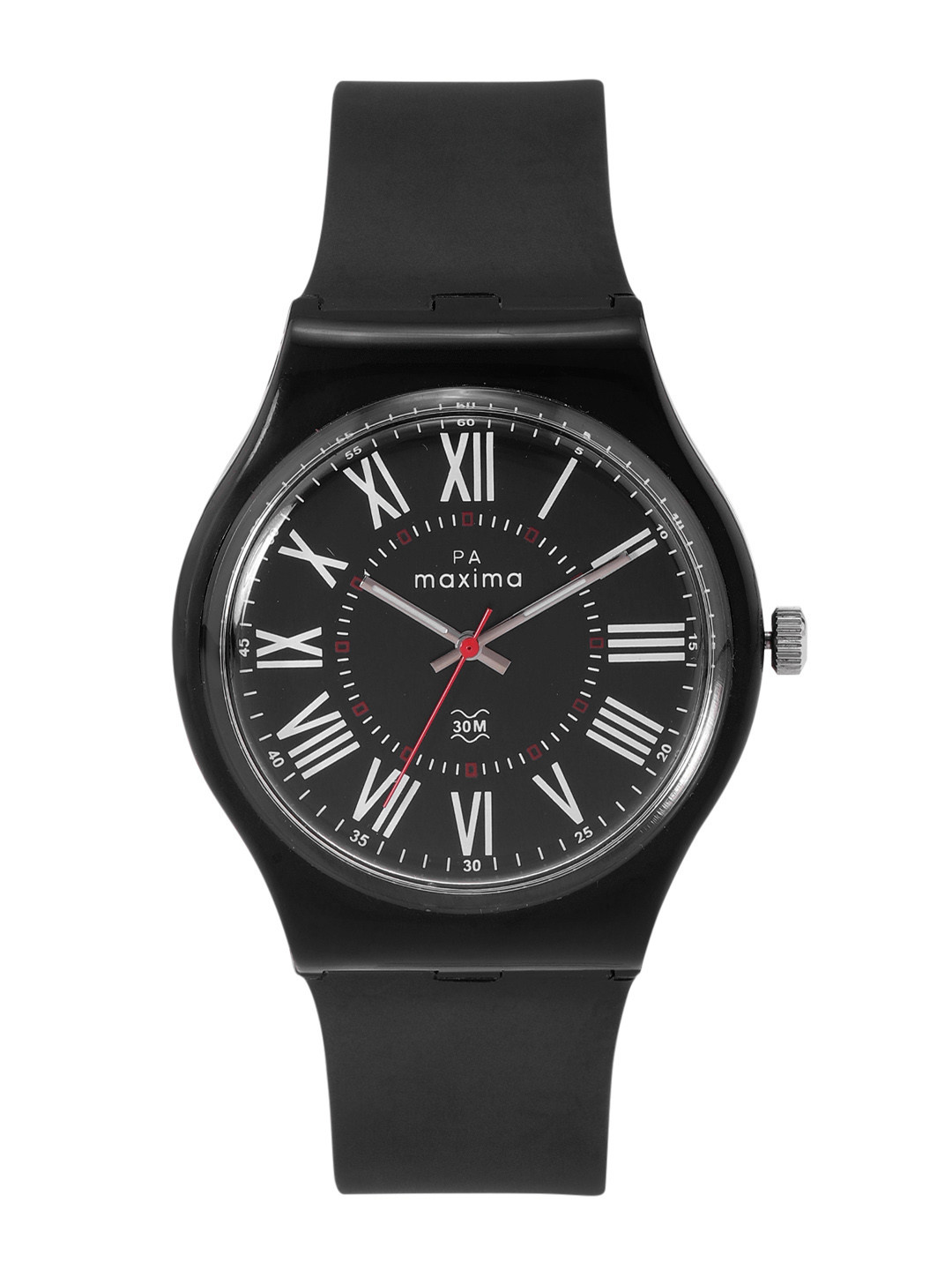 

maxima Men Black Brass Dial & Black Straps Analogue Watch 39069PPGW