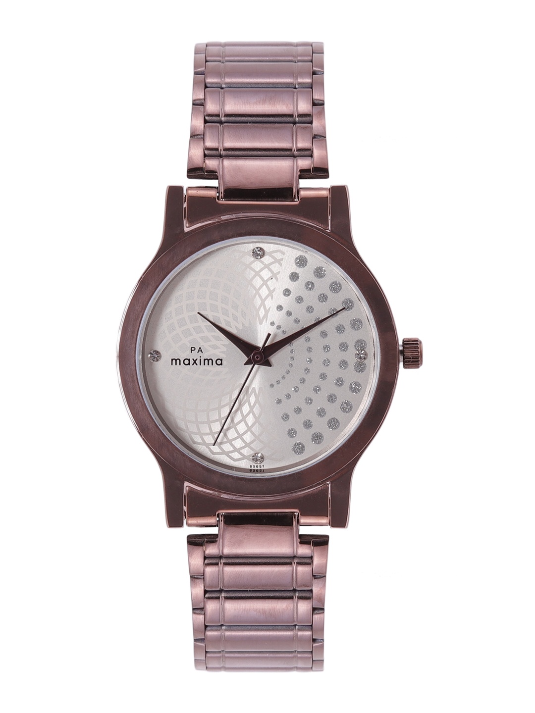 

maxima Women Embellished Bracelet Style Analogue Watch 65651CMLE, Silver
