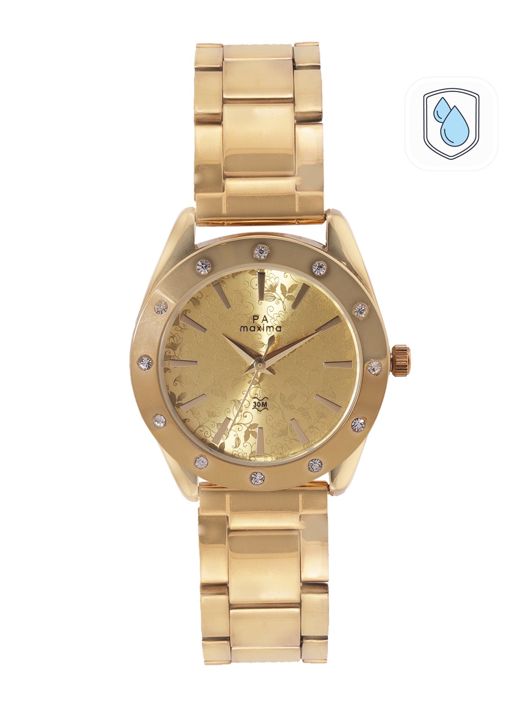 

maxima Women Stainless Steel Bracelet Style Straps Analogue Watch 52761CMLY, Gold