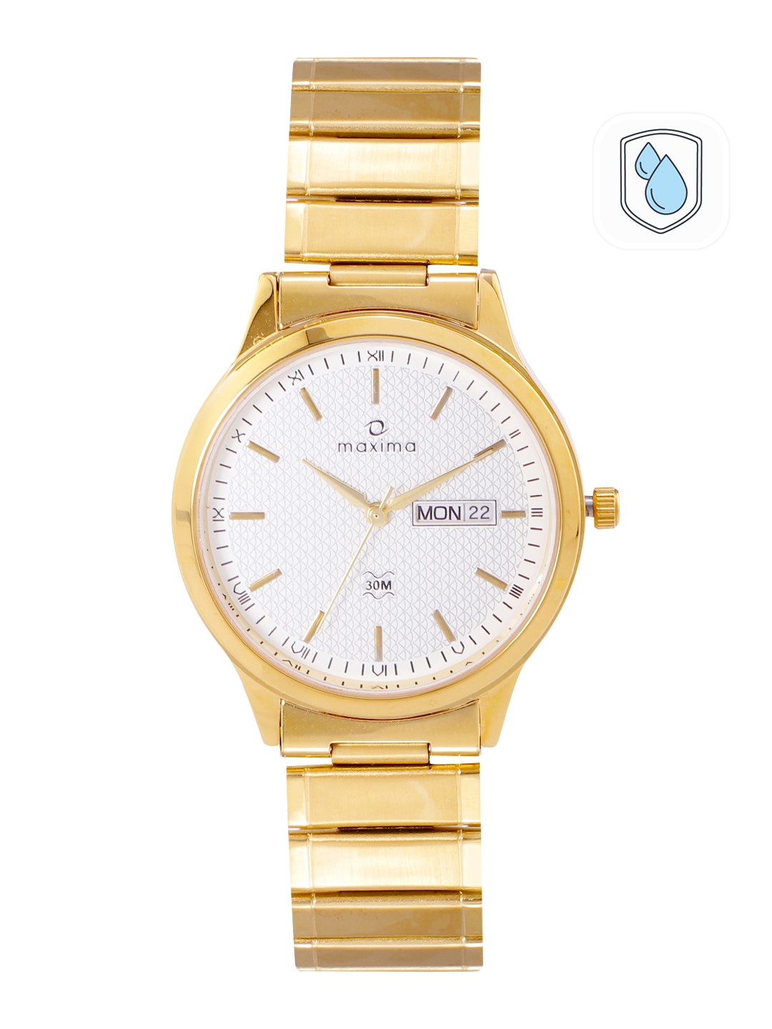 

maxima Men Bracelet Style Straps Analogue Watch 32553CMGY, White