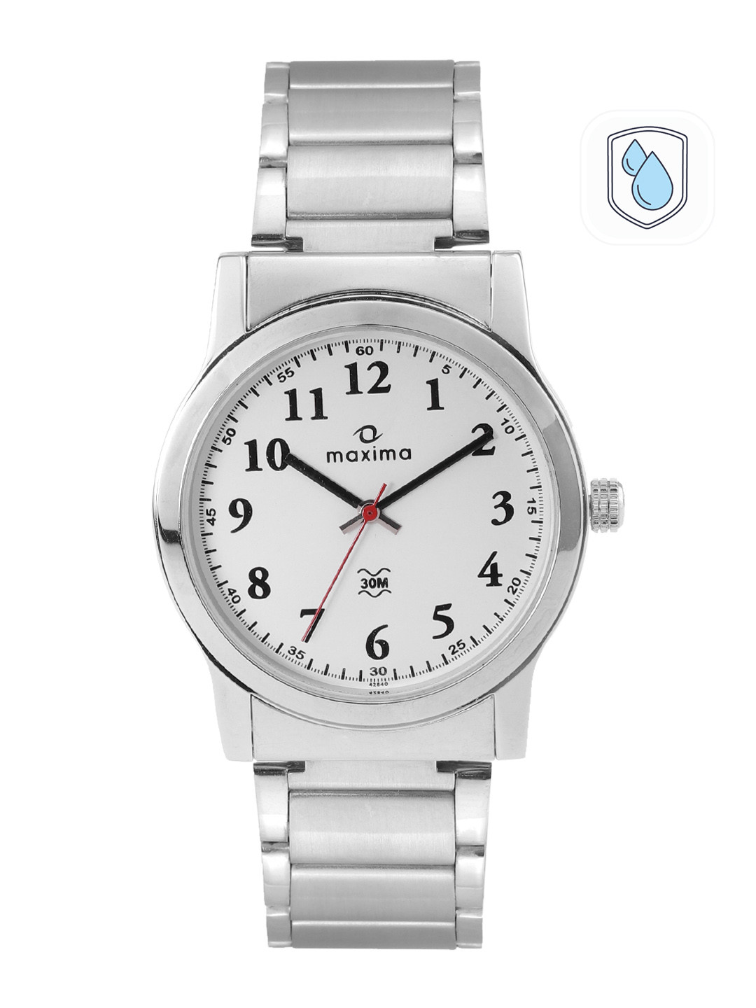 

maxima Men Attivo Stainless Steel Bracelet Style Straps Analogue Watch 42840CMGI, White
