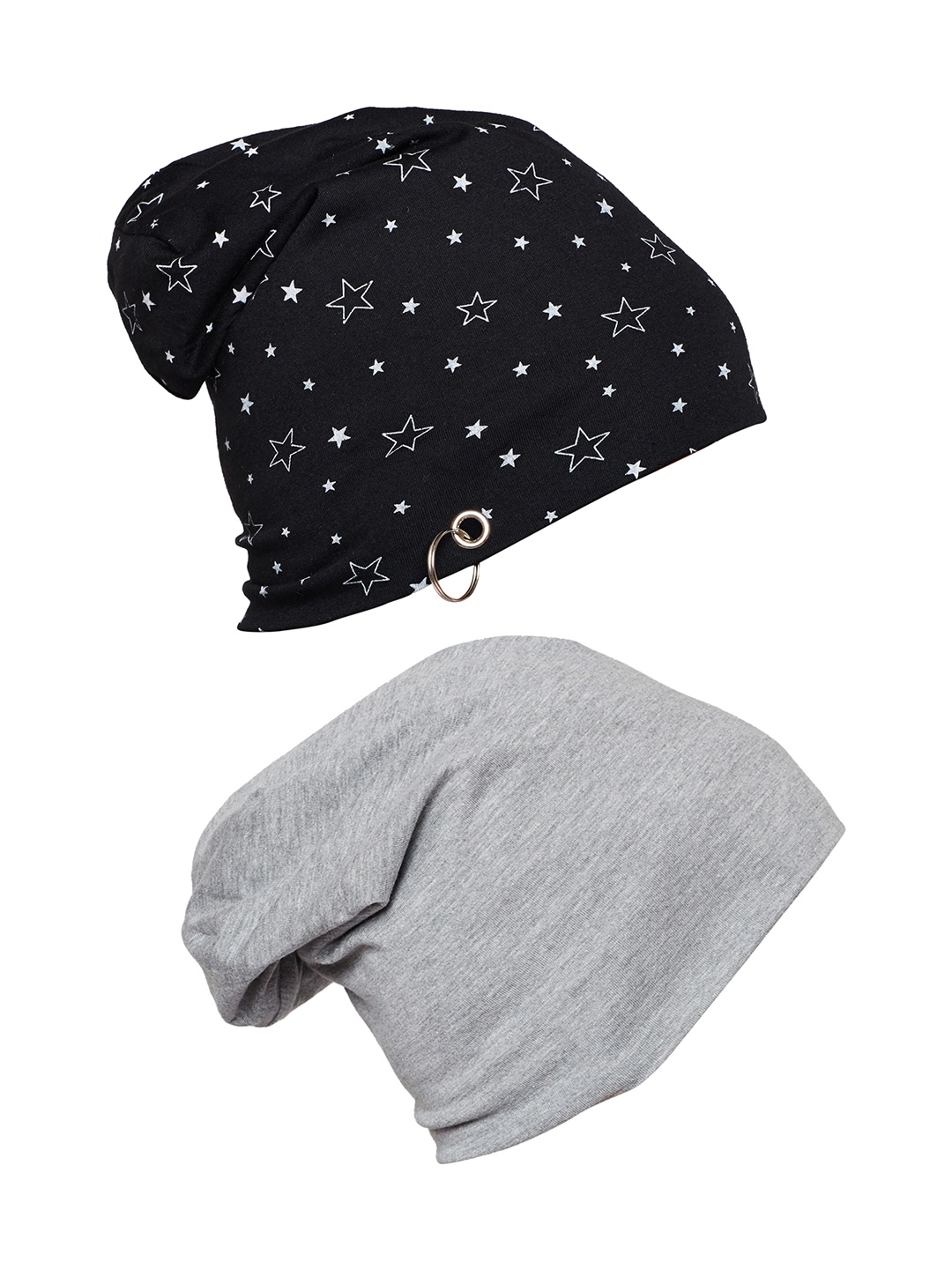 

MACK JONNEY Men Set of 2 Beanies, Grey melange