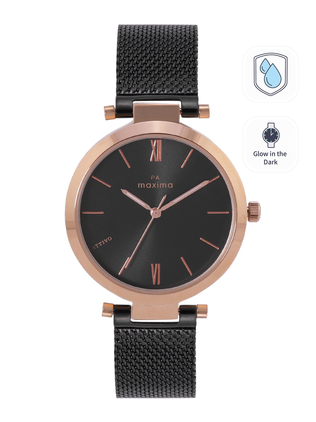 

maxima Women Bracelet Style Analogue Watch 66582CMLT, Black