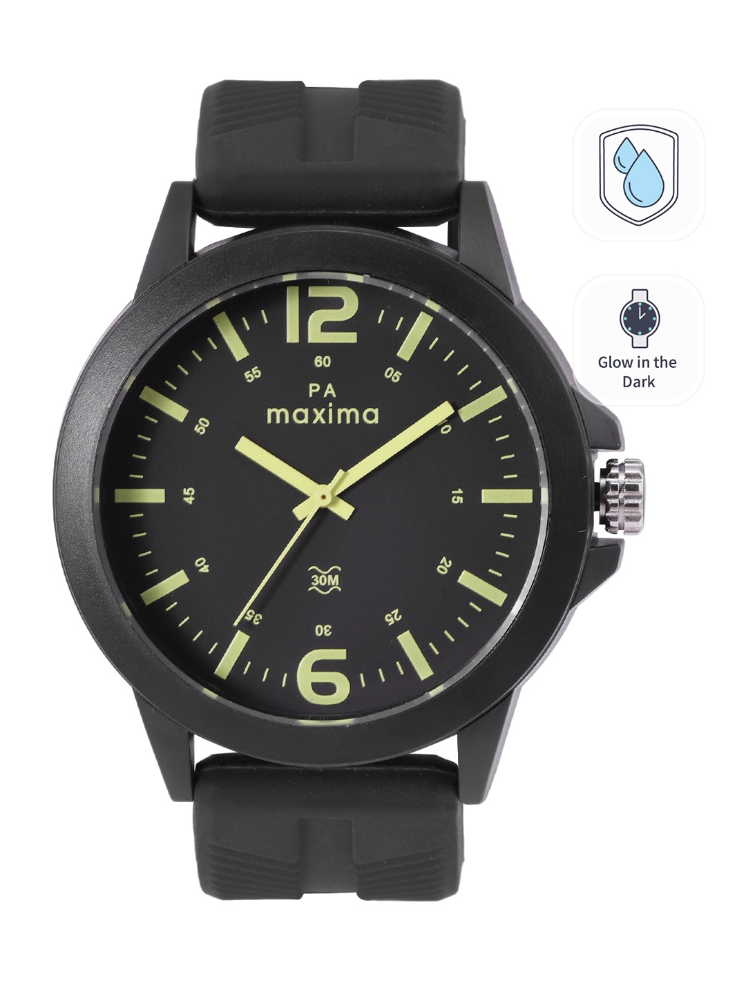 

maxima Men Regular Analogue Watch 58273PPGW, Black